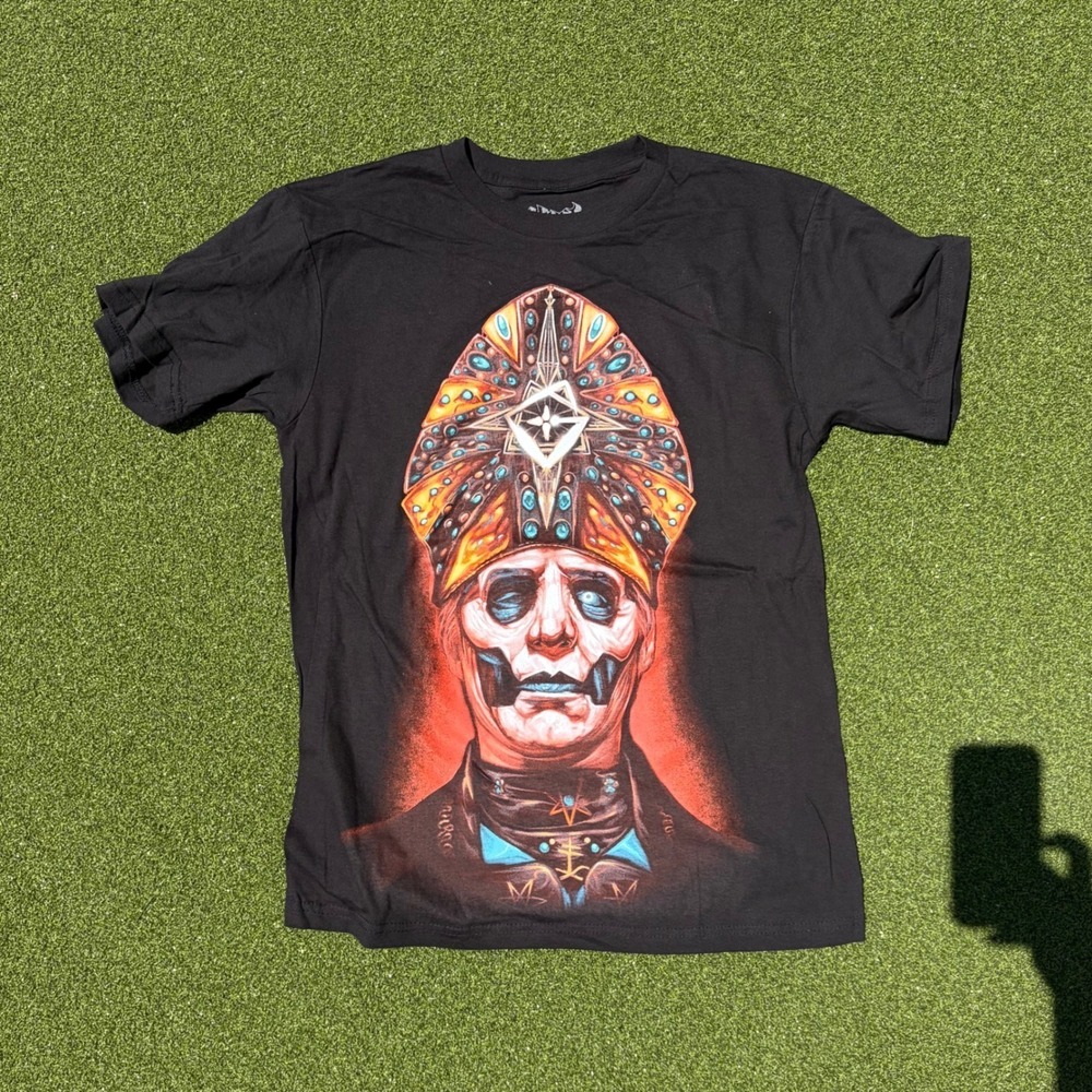 Ghost Papa Emeritus IV Band Tee Black Graphic T-Shirt Rock Metal Short Sleeve